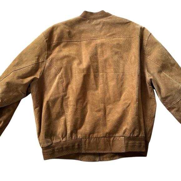 Falls Creek Authentic Vintage Camel Brown Suede Genuine Leather Jacket Men XL - Picture 2 of 9